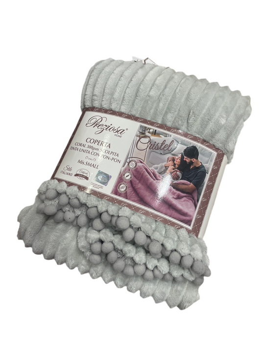 PAIL GRIGIO CON POM POM