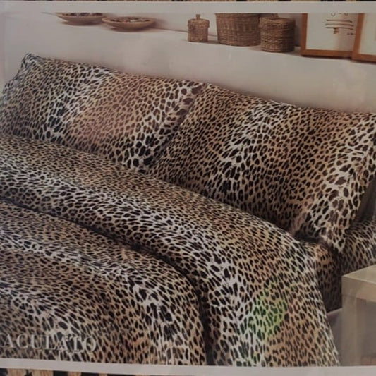COMPLETO LETTO MATRIMONIALE LINEA QUADRIFOGLIO LEOPARDATO